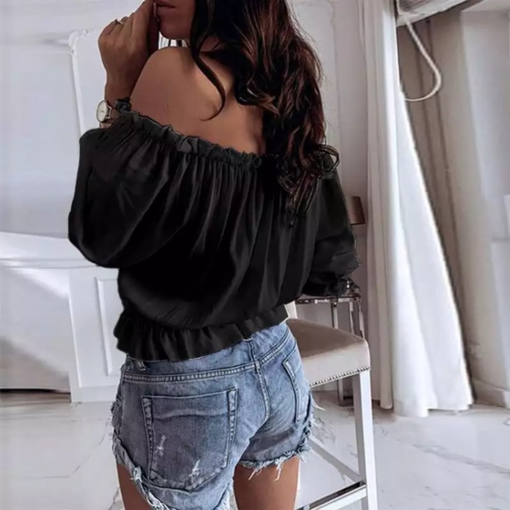 New! Black Off Shoulder Blouse - Picture 5 of 9
